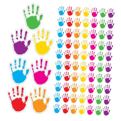 TEHAUX 100 Stücke Niedliche Handförmige Papierausschnitte Für Die Tafel Im Klassenzimmer, Bulletin Board-, Diy-handabdruck-aufkleber Für von TEHAUX