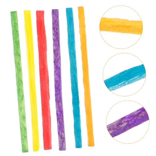 TEHAUX 1000 Stück Teiliges Bunte Holzstäbchen Eisstiele DIY Bastelstäbchen Farbenfrohe Holzcraftsticks für Kreative Handarbeiten Schulprojekte Partys von TEHAUX