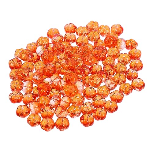 TEHAUX 100Stücke Kürbisperlen Anhänger DIY Schmuckherstellung Zubehör Orange Einzigartige Designs für Armbänder und Kreative Projekte von TEHAUX