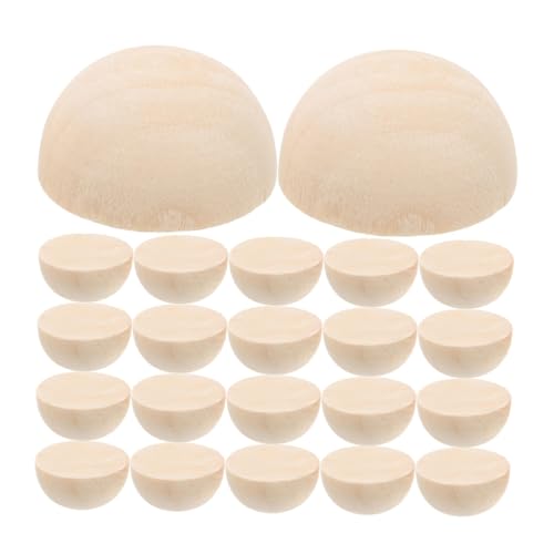 TEHAUX 100Stücke Natürliche Holz Halbkugeln Unvollendete DIY Schmuckperlen für Bastelprojekte Holzperlen für Kreative Heimdekoration und Handarbeiten von TEHAUX