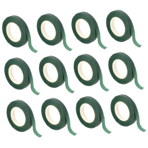 TEHAUX 12 Rollen Bouquet-Stangen-Packband blumengesteck hochzeitsdekoration Blumenklebeband arrangieren Dekorativ Klebeband für Blumenarrangements Blumenbänder Krepp-Papier Dark Green TEHAUX 12 Rollen Bouquet-Stangen-Packband blumengesteck hochzeitsdekoration Blumenklebeband arrangieren Dekorativ Klebeband für Blumenarrangements Blumenbänder Krepp-Papier Dark Green von TEHAUX