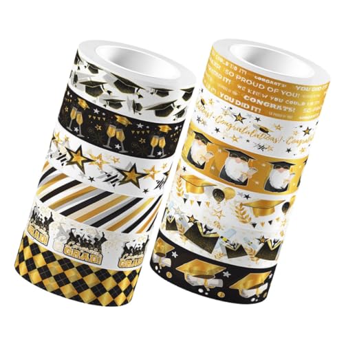 TEHAUX 12 Rollen Dekoratives Washi Tape mit Abschlussmotiv Selbstklebendes Papierband für DIY Scrapbooking Planer Tagebücher Geschenkverpackungen Klare Muster Gute Haftung Vielseitig TEHAUX 12 Rollen Dekoratives Washi Tape mit Abschlussmotiv Selbstklebendes Papierband für DIY Scrapbooking Planer Tagebücher Geschenkverpackungen Klare Muster Gute Haftung Vielseitig von TEHAUX
