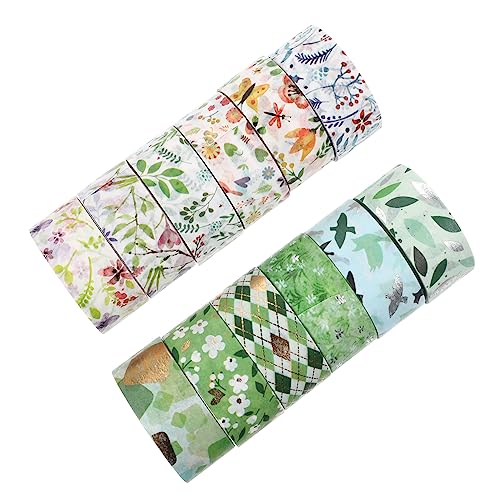 TEHAUX 12 Rollen Frühlings-Washi-Tape botanisch Papier Blumen- Klebstoff Dekorationen scheckheft scrapbbok haushaltsgeschenke Klebeband dekobänder Handkontoband dit Washi Tapes Green TEHAUX 12 Rollen Frühlings-Washi-Tape botanisch Papier Blumen- Klebstoff Dekorationen scheckheft scrapbbok haushaltsgeschenke Klebeband dekobänder Handkontoband dit Washi Tapes Green von TEHAUX