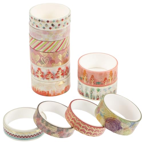TEHAUX 12 Rollen Heißprägeband basteln für bastelmaterial für bastelklötzchen Sammelalbum liefert bunt Gold Vintage Washi Tape Scrapbook-DIY-Klebebänder Japanisches Papier TEHAUX 12 Rollen Heißprägeband basteln für bastelmaterial für bastelklötzchen Sammelalbum liefert bunt Gold Vintage Washi Tape Scrapbook-DIY-Klebebänder Japanisches Papier von TEHAUX