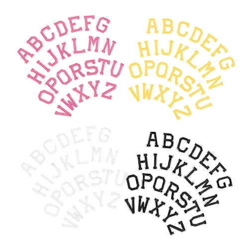TEHAUX 12 Sätze Buchstaben-Patch Applikationen gestickte Buchstaben nähen bestickt Verzerrungen Kleidungsreparaturzubehör Buchstaben aufbügeln Mantelflicken Polyesterfaden von TEHAUX