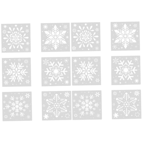 TEHAUX 12 Stck. Teiliges Wiederverwendbares Schneeflocken Schablonen aus DIY Malvorlagen für Wandmalerei Scrapbooking Karten und Weihnachtsdeko Geeignet für Erwachsene TEHAUX 12 Stck. Teiliges Wiederverwendbares Schneeflocken Schablonen aus DIY Malvorlagen für Wandmalerei Scrapbooking Karten und Weihnachtsdeko Geeignet für Erwachsene von TEHAUX