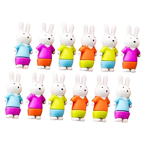 TEHAUX 12 Stück Cartoon-Tier-Radiergummi Mini-Radierer Hase coole Radiergummis lustig klein erasers for für toys geknetete Radiergummis Partyartikel für von TEHAUX