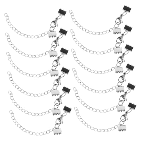 TEHAUX 12 Stück Halskettenverbindungsverbesserungszubehör Bandenden Crimpen Klauenverschluss Armbandbandklemmen Choker Machen Erkenntnisse Bandklemmen Basteln Silber Rostfreier Stahl TEHAUX 12 Stück Halskettenverbindungsverbesserungszubehör Bandenden Crimpen Klauenverschluss Armbandbandklemmen Choker Machen Erkenntnisse Bandklemmen Basteln Silber Rostfreier Stahl von TEHAUX