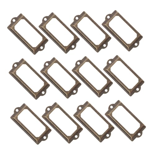 TEHAUX 12 Stück Teiliges Antiker Metalletikettenhalter Vintage Aktenschrank labelrahmen aus Robustem mit Schrauben Installieren für Stilvolle Möbeldekoration TEHAUX 12 Stück Teiliges Antiker Metalletikettenhalter Vintage Aktenschrank labelrahmen aus Robustem mit Schrauben Installieren für Stilvolle Möbeldekoration von TEHAUX