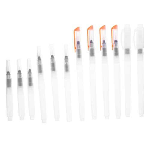 TEHAUX 12 Stück Teiliges Aquarell Pinsel Set mit Nachfüllbaren Wassertank Pinsel Vielseitige Pinselspitzen für Kreative Maltechniken für Unterwegs und Einfach zu Reinigen von TEHAUX