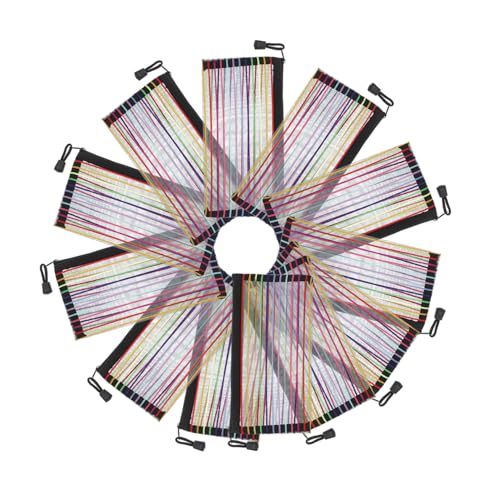 TEHAUX 12 Stück Teiliges Bunte Streifen Mesh Reißverschluss Beutel Wasserdichte PVC Dokumententaschen Leichtes Organizer Etui Für Schule Büro Reise Kosmetik Aufbewahrung von TEHAUX