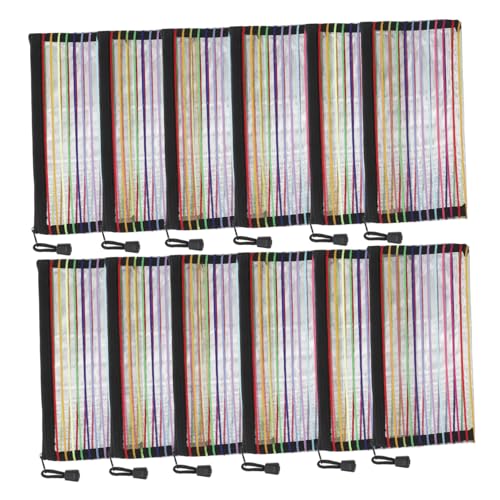 TEHAUX 12 Stück Teiliges Bunte Streifen Zipper Pouches aus Robustem PVC Wasserabweisend Vielseitige Aufbewahrungstaschen für Belege Schulmaterialien und Bürobedarf Praktische TEHAUX 12 Stück Teiliges Bunte Streifen Zipper Pouches aus Robustem PVC Wasserabweisend Vielseitige Aufbewahrungstaschen für Belege Schulmaterialien und Bürobedarf Praktische von TEHAUX