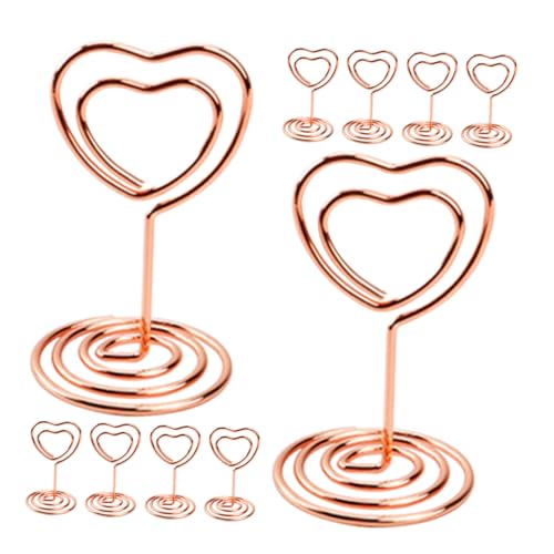TEHAUX 12 Stück Teiliges Herzförmige Metall Tischkartenhalter Gold für Karten Platzkarten und Menükartenhalter Langlebig und für Hochzeit Geburtstag Party Elegante Tischdekoration von TEHAUX