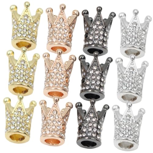 TEHAUX 12 Stück Teiliges Kronen perlen Strass Lose Spacer perlen für DIY Schmuckherstellung Vielseitige Bastelperlen für Armbänder Halsketten und Charms in Gold Silber Roségold Schwarz TEHAUX 12 Stück Teiliges Kronen perlen Strass Lose Spacer perlen für DIY Schmuckherstellung Vielseitige Bastelperlen für Armbänder Halsketten und Charms in Gold Silber Roségold Schwarz von TEHAUX