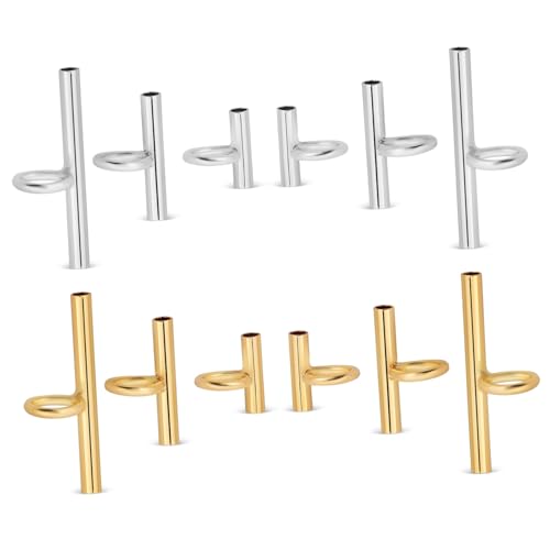 TEHAUX 12 Stück Teiliges Metall Broschen in Gold und Silber Leichter Anhänger Adapter für Broschenpins Schmuckherstellung Zubehör Einfach zu Verbinden von TEHAUX