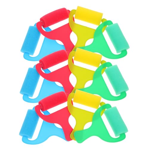 TEHAUX 12 Stück Teiliges Schwamm-Pinsel-Roller- Bunte Malroller aus Schwamm und Kunststoff Wiederverwendbar für DIY-Kunst Malunterricht und Familienbasteln Verschiedene für Kreative von TEHAUX