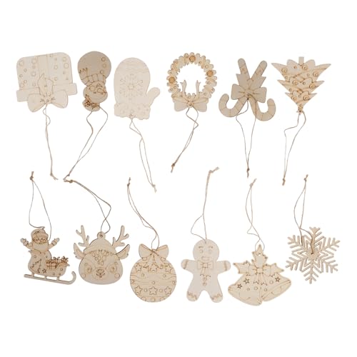 TEHAUX 12 Stück Weihnachts-holzanhänger aus Naturbelassenem Holz DIY Bastel-holzscheiben für Weihnachtsbaumdeko Blanko Holzstücke mit Juteschnur zum Bemalen Nachhaltige Party TEHAUX 12 Stück Weihnachts-holzanhänger aus Naturbelassenem Holz DIY Bastel-holzscheiben für Weihnachtsbaumdeko Blanko Holzstücke mit Juteschnur zum Bemalen Nachhaltige Party von TEHAUX