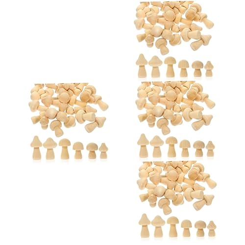 TEHAUX 120 Stck. Teiliges Diy Pilzset Holz Unlackierte Bemalbare Holzornamente für Bastelprojekte Kreative Wohnaccessoires Kindergarten Bastelzubehör von TEHAUX