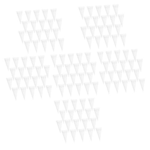 TEHAUX 120 Stk Papierbrunnen Zubehör für Hochzeitsfeiern Blütenzapfen Kegelhalterständer Hochzeitskegel hochzeitsdeko Konfetti- Blütenkegel hohl Blütenblatt Blumenpapier Weiß von TEHAUX