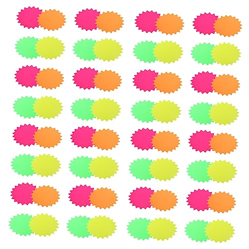 TEHAUX 120 Stück Fluoreszenzpapierpreis Einzelhandelsetikett Supermarktetikett Etikettenschilder Rot preisschild hochzeitsdeko hochzeitsdeco für Neonpapier Neon-Verkaufsschilder von TEHAUX