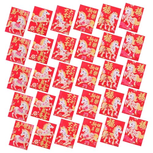 TEHAUX 120 Stück Rote Umschläge Pferde Motiv Rote Briefumschläge Chinesisches Neujahr Geldumschläge Umschläge Für Frühlingsfest Hochzeit von TEHAUX