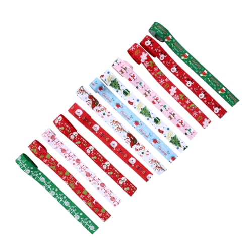 TEHAUX 12St Weihnachtsband geschenkband seidenband dekobänder bandfeile Weihnachtsschleifen Weihnachtsgeschenkbänder zum Verpacken von Geschenken zum Nähen Schnur schmücken von TEHAUX