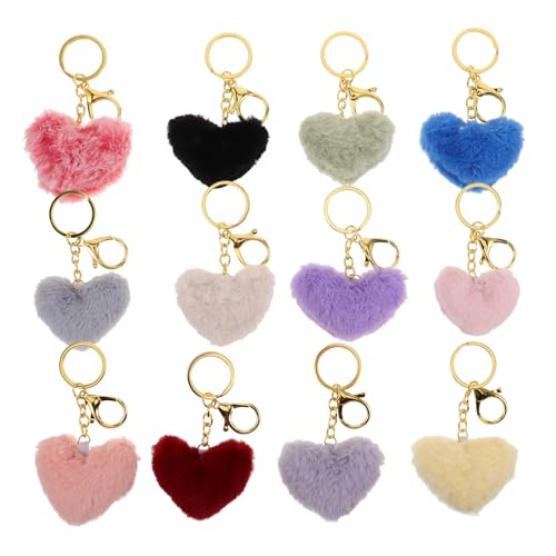 TEHAUX 12Stücke Herz Pompom Schlüsselanhänger Flauschige Anhänger für Taschen Rucksäcke und Schlüssel Süßes Herz für und Accessoires TEHAUX 12Stücke Herz Pompom Schlüsselanhänger Flauschige Anhänger für Taschen Rucksäcke und Schlüssel Süßes Herz für und Accessoires von TEHAUX