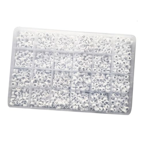 TEHAUX 1350 Stück Teiliges Perlen mit Fächern Flache Weiße Kunststoff Abc Perlen mit Schwarzen Buchstaben DIY Schmuckzubehör für Armband und Halskettenherstellung Kreative Bastelideen TEHAUX 1350 Stück Teiliges Perlen mit Fächern Flache Weiße Kunststoff Abc Perlen mit Schwarzen Buchstaben DIY Schmuckzubehör für Armband und Halskettenherstellung Kreative Bastelideen von TEHAUX