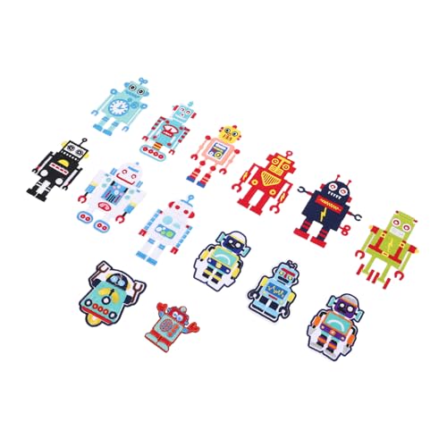 TEHAUX 14 Stück Bezaubernde Cartoon-patches, Roboter-patches, Zum Aufbügeln, Für Kleidung, Bestickte Patches, Jeans, Zum Aufnähen, Applikationen Für Jacken von TEHAUX