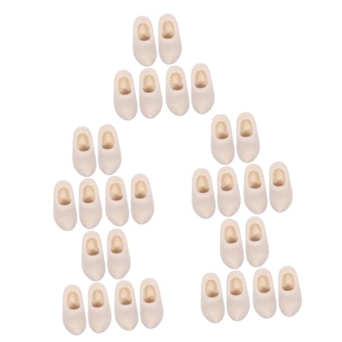 TEHAUX 15 Paare Mini Holzschuhe Unlackierte Klompen für Puppenhaus DIY Bastelset mit Leichten Handlichen Holzmodellen für Dekoration und Miniatur Sammlungen von TEHAUX