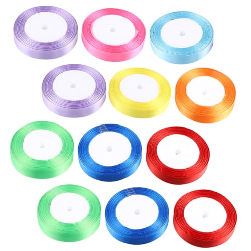 TEHAUX 15 Rolle Wickelband Satinband dekorativ gewelltes Band Bänder für Handwerk Stoff seidenband ribbon verpackung kopfband DIY-Material schneidbares Geschenkband Schleife TEHAUX 15 Rolle Wickelband Satinband dekorativ gewelltes Band Bänder für Handwerk Stoff seidenband ribbon verpackung kopfband DIY-Material schneidbares Geschenkband Schleife von TEHAUX