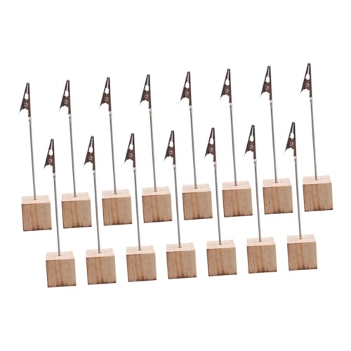 TEHAUX 15 Stück Teiliges Holz Tischkartenhalter aus Holz und Stabiler Memohalter für Tischnummern Platzkarten Fotos und Menüs für Hochzeiten Feiern und Veranstaltungen von TEHAUX