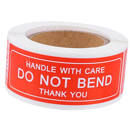 TEHAUX 150 Stück Fragile Warning Stickers Rollenetiketten für Verpackung Handle With Care Do Not Bend für Versand Büro und Haushalt von TEHAUX