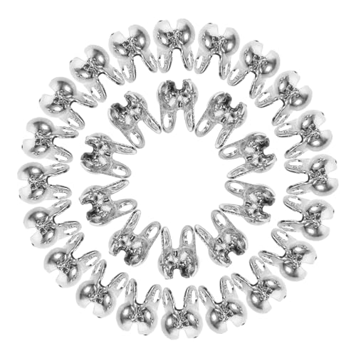 TEHAUX 150 Stück Perlenabdeckungen Schmuck Endknotenabdeckungen Für DIY Kette Kalottenende Metall Endschnalle Kit Verbinder Verschluss Fitting Kugel Quetschperlen Kupferbeschichtung von TEHAUX
