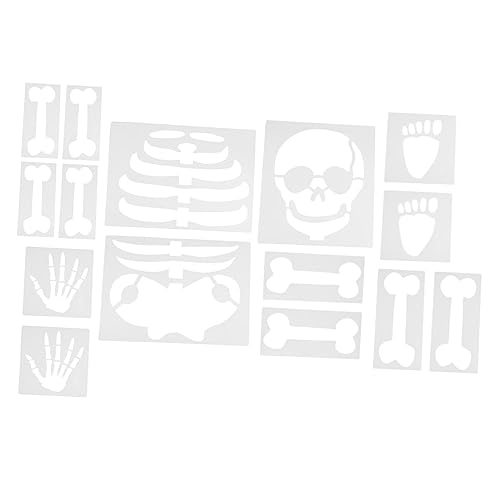 TEHAUX 15Blätter Halloween Skelett Schablonen Wiederverwendbare Wandkunst Vorlagen Für Dekorationen Und DIY Projekte Für Festival Feiern von TEHAUX