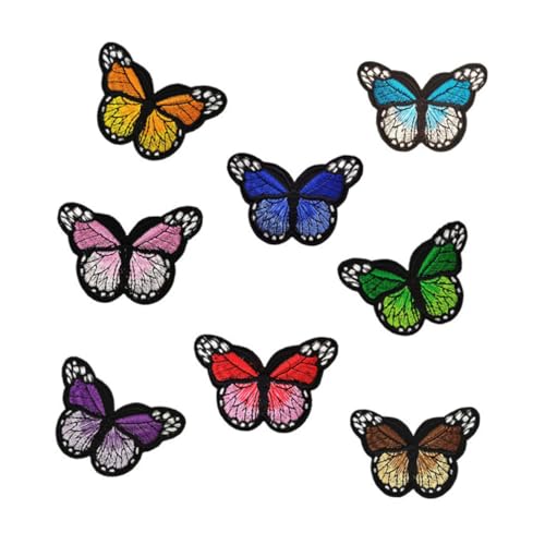 TEHAUX 16 Stck Teiliges Bunte Blumen Aufbügelapplikationen aus Besticktem Rosen Schmetterlingsmuster Langlebige Patches für Jeans Taschen Hüte Schuhe DIY bastelprojekte Einfach von TEHAUX
