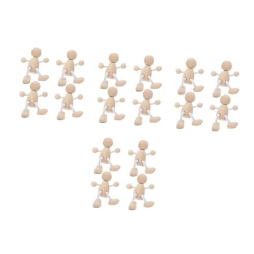 TEHAUX 16 Stck. Unbemalte Holz Puppendolls Diy Bastelspielzeug für Malen und Gestalten von Holzfiguren Pädagogisches Kreativität und Feinmotorik von TEHAUX