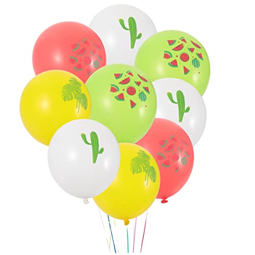 TEHAUX 16Stücke Hawaiianische Partyballons Dekorationsballons Für Geburtstagsfeiern Mit Wassermelonen Kakteen Und Monstera Design Unvergessliche Feiern von TEHAUX