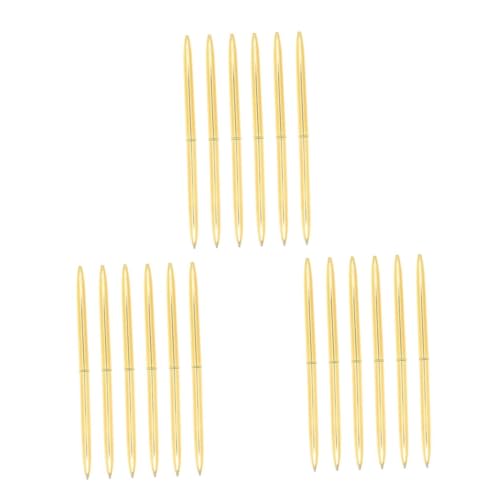 TEHAUX 18 Stück Metall Kugelschreiber Blau Fürs Büro Gold Schreibfarbe Schlanker Kugelschreiber Wow Schulbedarf Doppelkugelschreiber Dekorative Stifte Business von TEHAUX