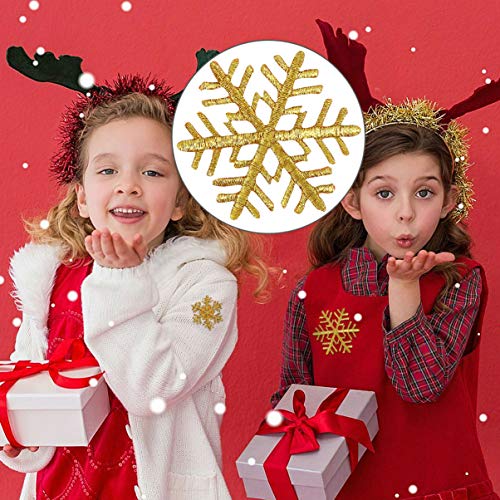 TEHAUX 18 Stück Schneeflicken Dekoration Schneeflocke Weihnachtsgirlande Weihnachtsprojektorlichter Schneedecke Weihnachtsdekor Kunstschnee Weihnachtsstickerei Stoffflicken von TEHAUX