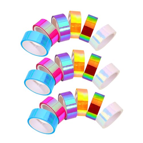 TEHAUX 18 Stück Teiliges Washi Tape Bunte Farbverlauf Klebebänder Wasserdichtes Masking Tape für DIY Basteln Scrapbooking Journale Kreative Dekoration und Vielseitige Handwerksprojekte von TEHAUX