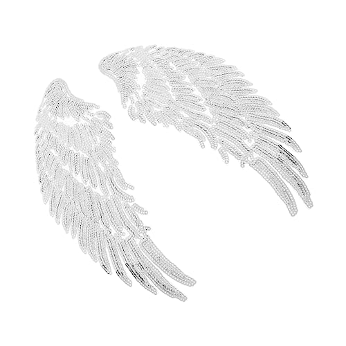 TEHAUX 1Paar Glitzernde Pailletten Flügel Patches Aufbügelbare Engelsschwingen für DIY Kleidung Hochwertige Stoffapplikation für Kreative Projekte und Kostüme von TEHAUX