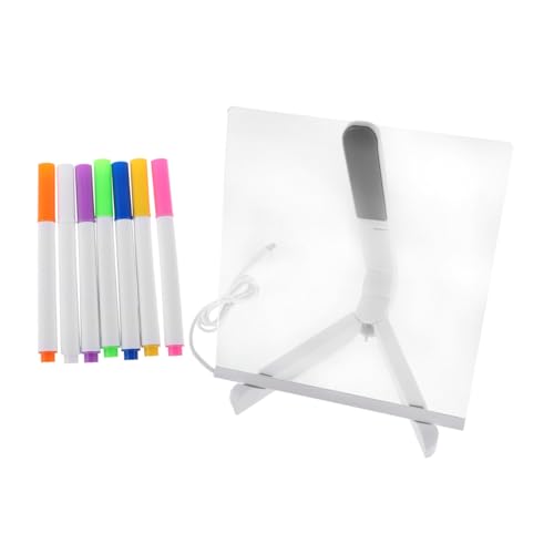 TEHAUX 1set Led-notiztafel: Trocken Abwischbare Acryltafel Mit Leuchtendem Notizblock Für Büro, Zuhause, Schule, Schreibtisch von TEHAUX