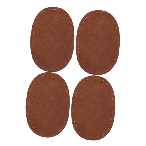 TEHAUX 2 Paare Oval Elbow Patches PU zum Aufnähen für Pullover und Hosen Einfache Reparatur mit Vorgebohrten Löchern und Komfortable Applikationen für DIY Projekte von TEHAUX