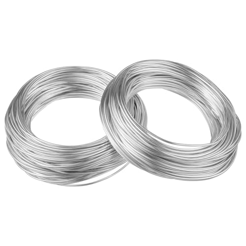 TEHAUX 2 Rollen Aluminium Basteldraht Silber Draht zum Biegen Schmuck Draht für DIY Skulpturen Basteln Schmuckherstellung Bonsai Training und Dekoration von TEHAUX