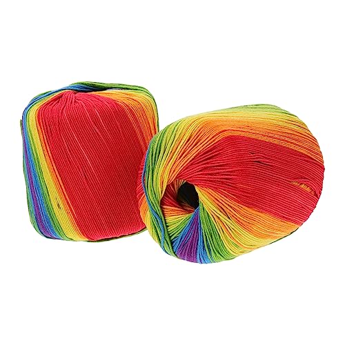 TEHAUX 2 Rollen Baumwollgarn Regenbogenfarben DIY Häkeln und Stricken Hautfreundliches Material für Handarbeiten für Bastel TEHAUX 2 Rollen Baumwollgarn Regenbogenfarben DIY Häkeln und Stricken Hautfreundliches Material für Handarbeiten für Bastel von TEHAUX