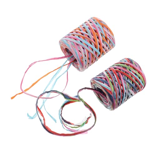 TEHAUX 2 Rollen Bunte Raffia Papierschnur DIY Geschenkband Strapazierfähig Wiederverwendbar für Verpackung Bastelprojekte Dekoration Handgeflochten Rot Blau Grün TEHAUX 2 Rollen Bunte Raffia Papierschnur DIY Geschenkband Strapazierfähig Wiederverwendbar für Verpackung Bastelprojekte Dekoration Handgeflochten Rot Blau Grün von TEHAUX