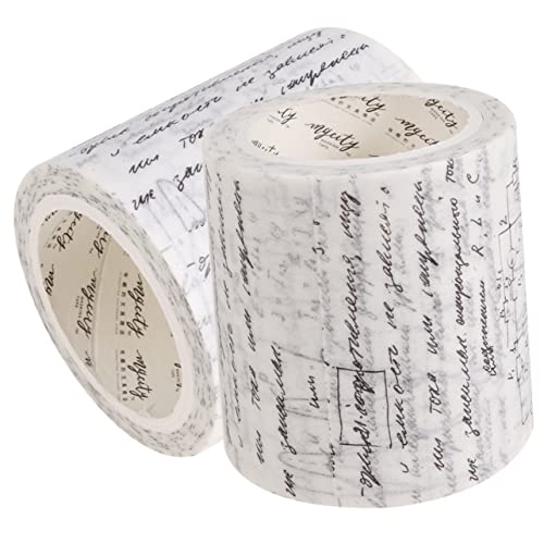 TEHAUX 2 Rollen Gothic-band Dekorband Papier Klebeband Klebstoff Straßenband Plakatband Dekoratives Klebeband Packband Klar Spender Doppelt Gemustertes Band Gießen Japanisches Papier von TEHAUX