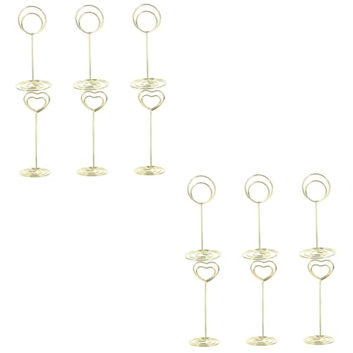 TEHAUX 2 Sätze Desktop-notizhalter Inhaber Von Büronummern Bilderclipständer Fotohalter Zahlen Memo-clip-ständer Tischnummernhalter Für Die Hochzeit Aluminiumlegierung Golden 6 Stück * 2 von TEHAUX