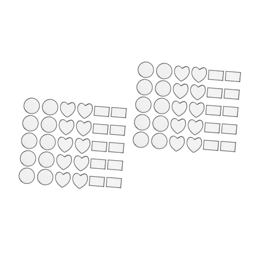 TEHAUX 2 Sätze Diy Patch Patch Hutflecken Stoff Punk Dekorativ Kleidung Diy-patches Sublimationsrohling-patches Diy-transferflicken Hutflicken Selber Machen Polyester Weiß 30 Stück * 2 von TEHAUX